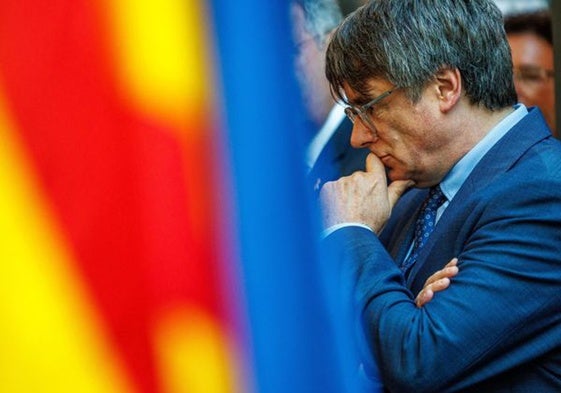 Carles Puigdemont en un acto de Junst.