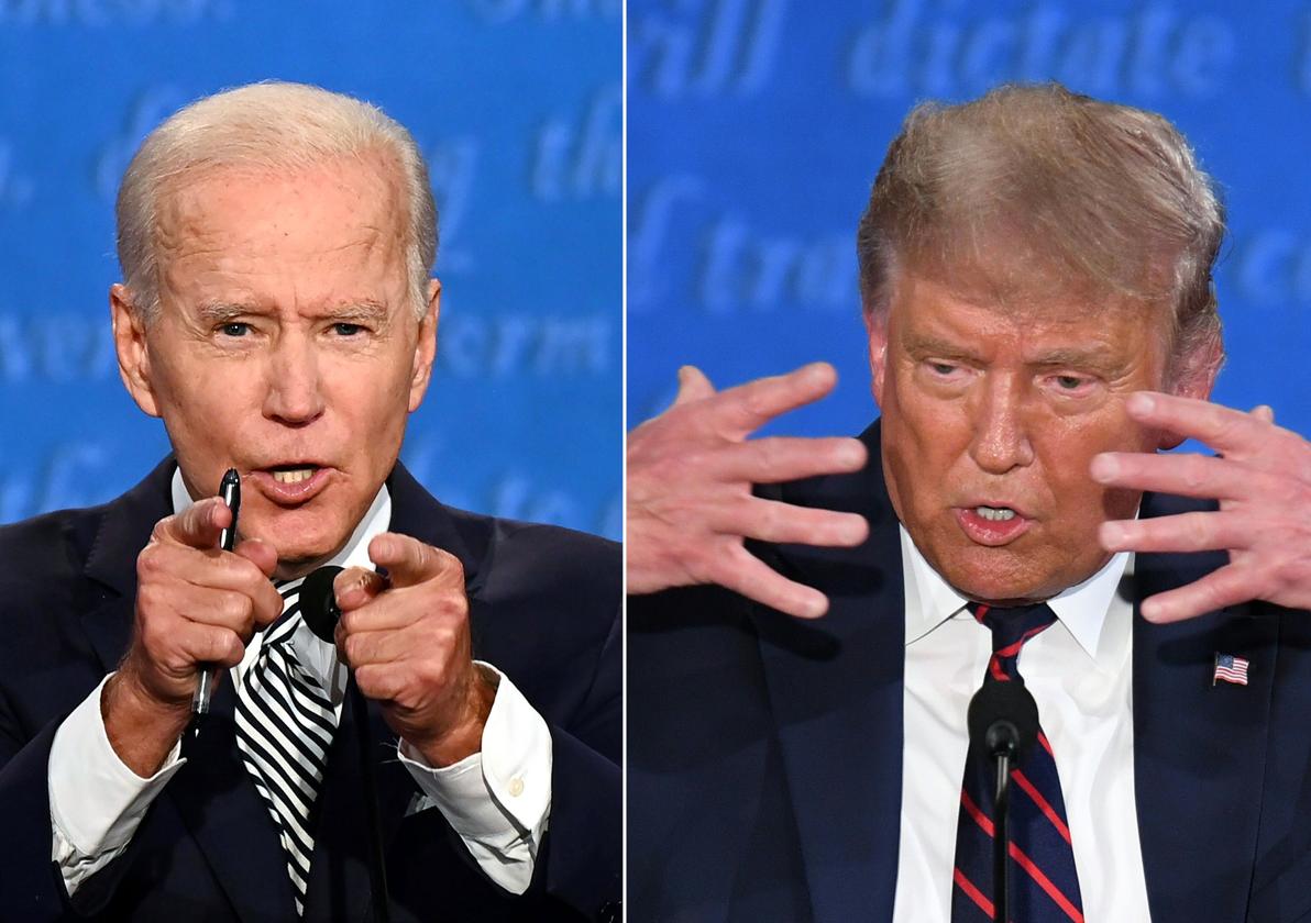 El presidente de EE UU, Joe Biden, y su contrincante electoral, Donald Trump.