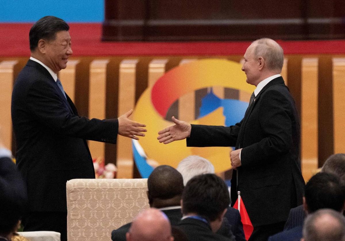 El presidente ruso, Vladímir Putin, y su homólogo chino, Xi Jinping, en una imagen de archivo.