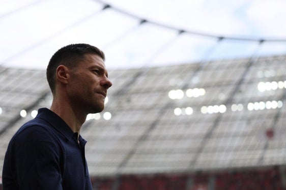 Xabi Alonso, antes del último partido del Bayer Leverkusen en la Bundesliga, contra el Augsburgo.