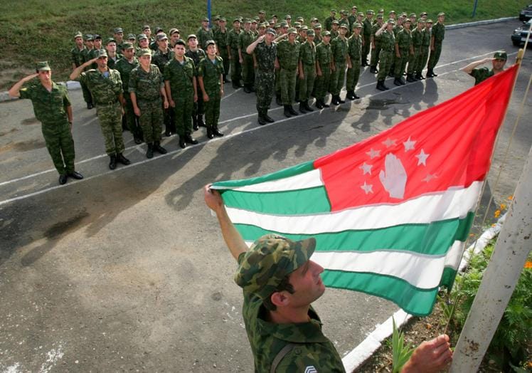 Soldiers of the self-proclaimed Republic of Abkhazia.