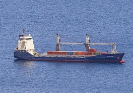 Imagen del 'Borkum' mientras se dirigía al puerto de Cartagena.