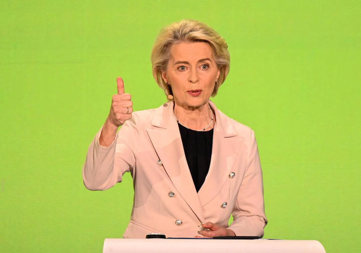 Ursula Von Der Leyen, candidata a presidir de nuevo la Eurocamara, pariticipa en el debate de candidatos previo a la cita electoral del próximo 9 de junio.