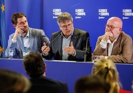 Rueda de prensa de Carles Puigdemont en Bruselas tras la aprobación de la ley de amnistía.