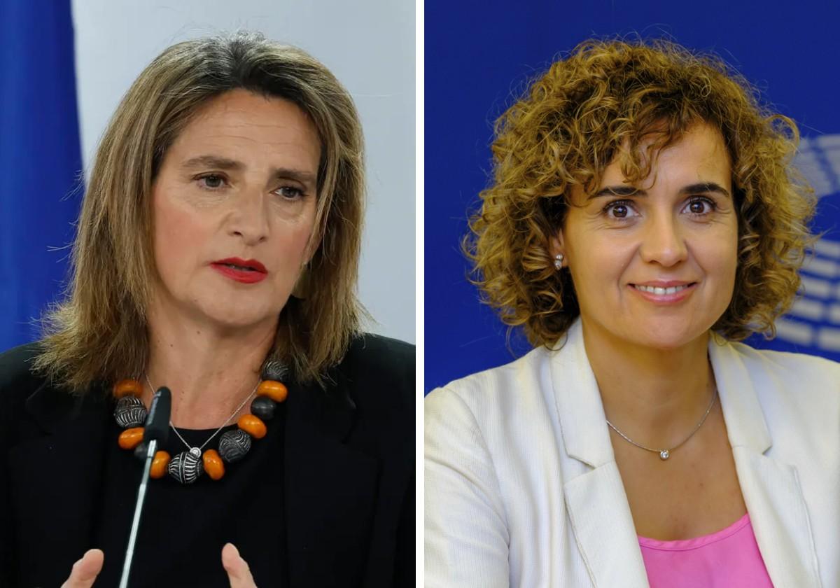 Teresa Ribera, cabeza de lista del PSOE y Dolors Montserrat, candidata del PP