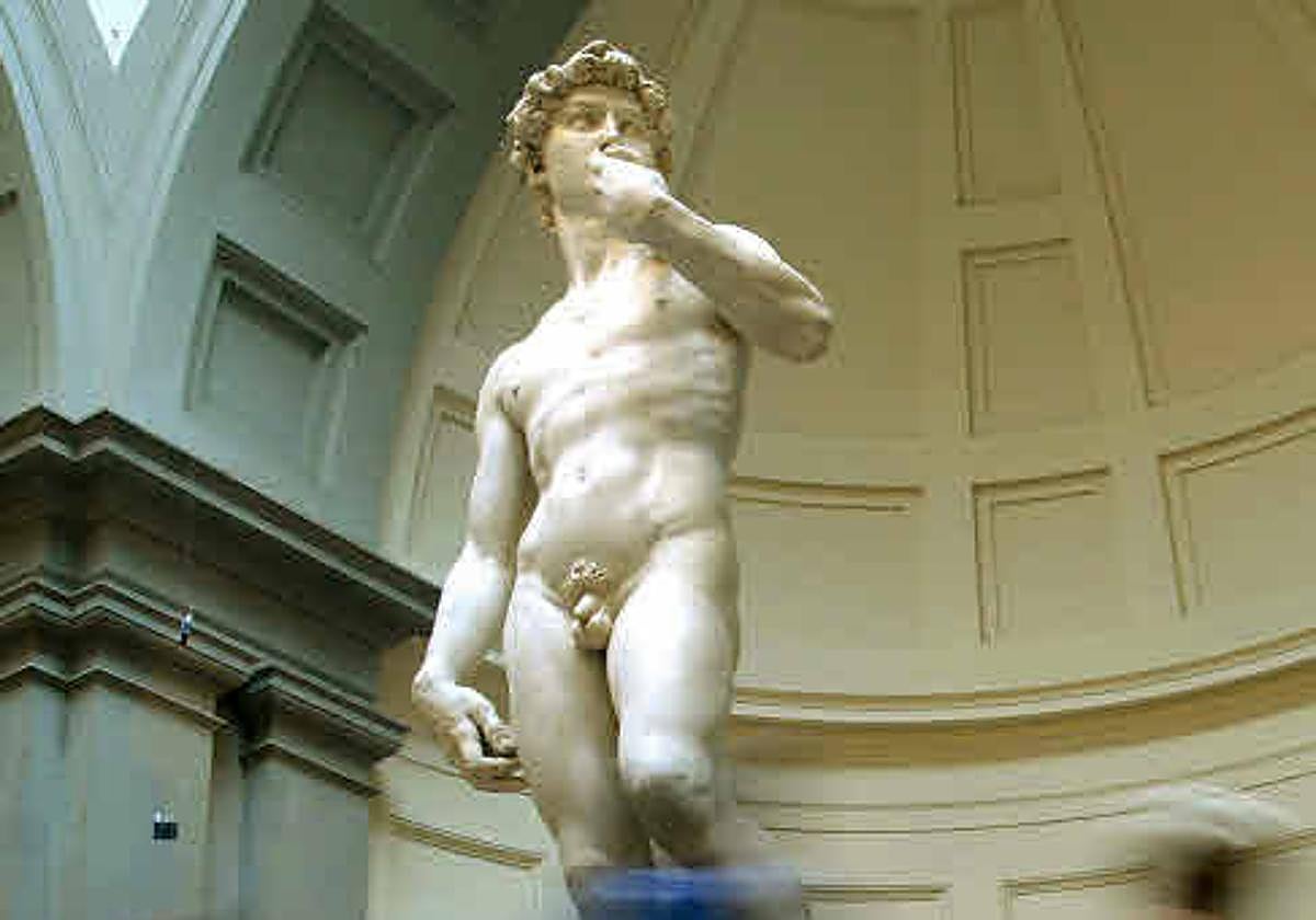 El David de Miguel Ángel en la Galería de la Academia de Florencia.