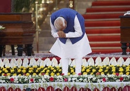 Narendra Modi, durante la ceremonia de su juramento como primer ministro de India