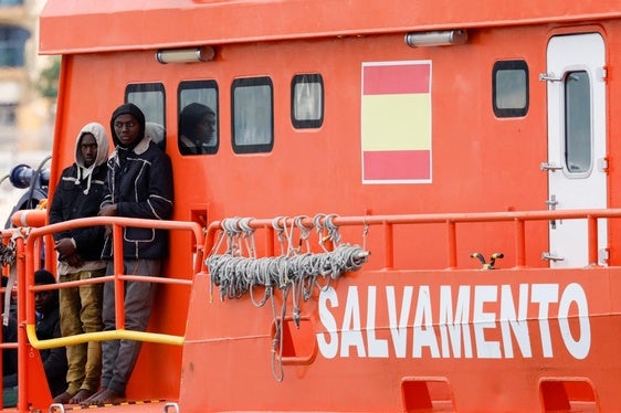 Varios migrantes rescatados el pasado fin de semana en la costa canaria