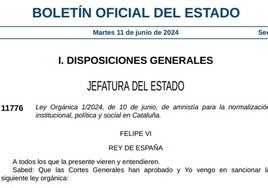 La ley de amnistía en el BOE de este martes