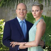 El Príncipe Alberto de Mónaco con su mujer, la Princesa Charlene.