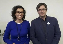 Marta Rovira y Carles Puigdemont.