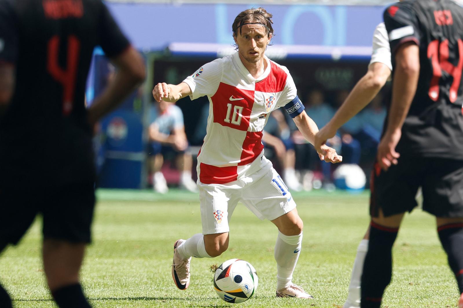 Luka Modric en su último partido con Croacia ante Albania.