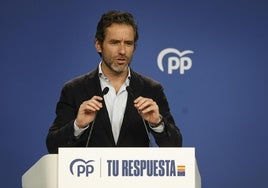 Borja Sémper, portavoz del PP, en rueda de prensa