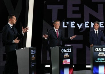 Fuerte choque entre Attal y Bardella en el segundo debate electoral antes de las legislativas en Francia