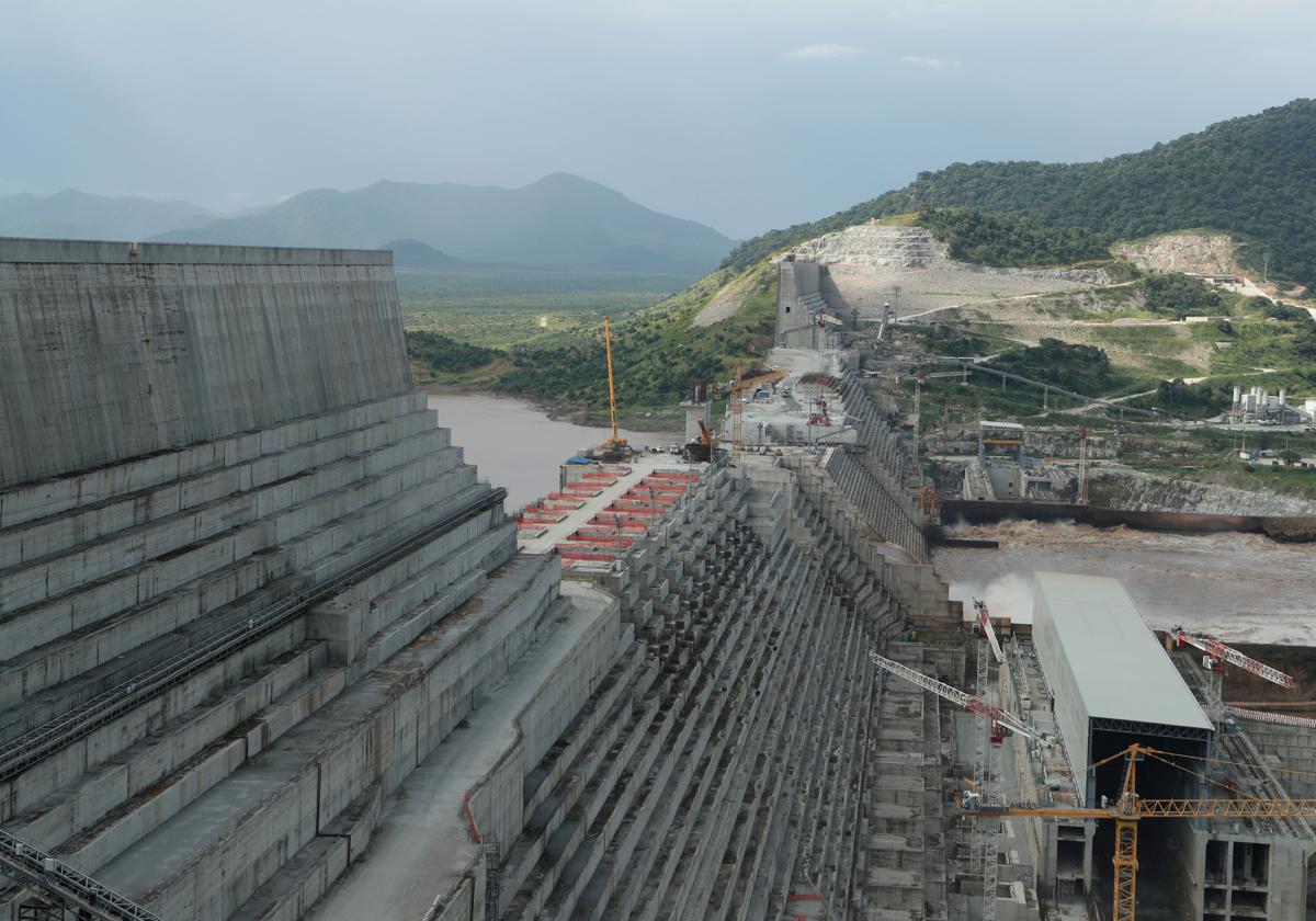 Construcción de la Presa del Gran Renacimiento en Etiopía.