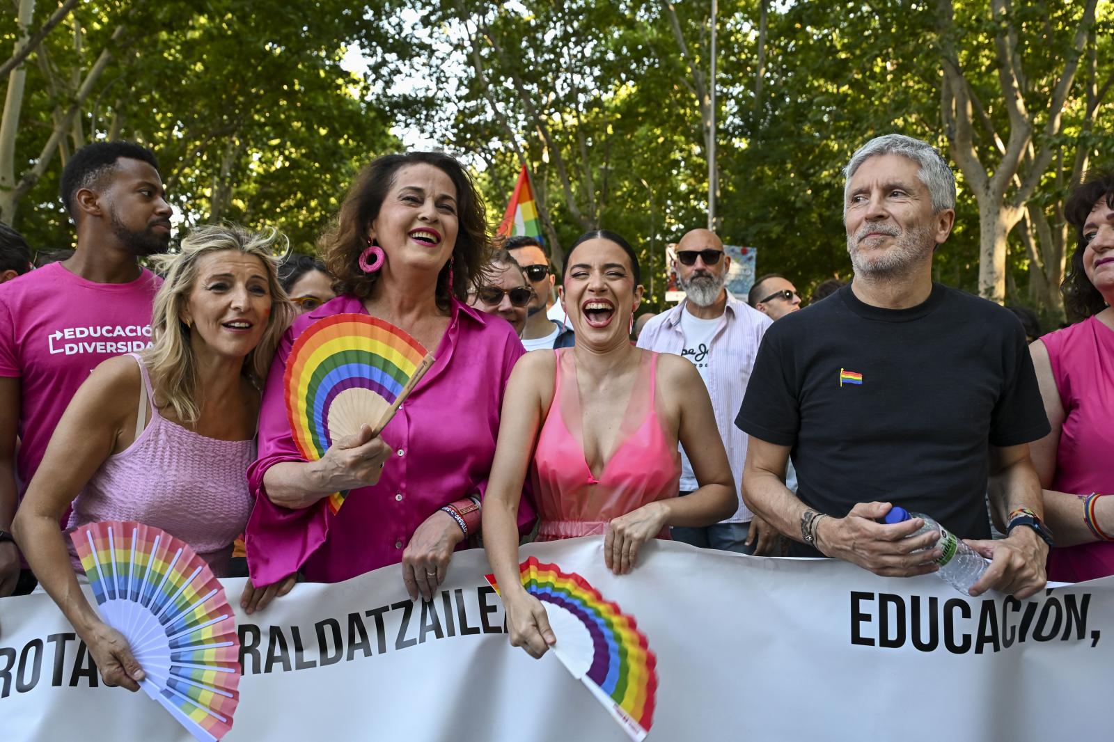 La vicepresidenta segunda del Gobierno y ministra de Trabajo y Economía Social, Yolanda Díaz; y el ministro del Interior, Fernando Grande-Marlaska