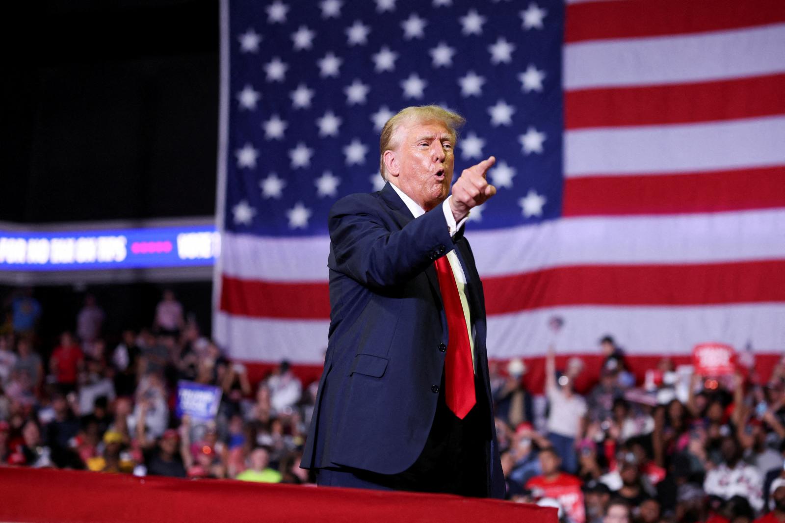 El candidato republicano, Donald Trump, durante un mitin de campaña en Pensilvania.