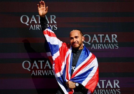 Lewis Hamilton, tras su victoria en Silverstone.