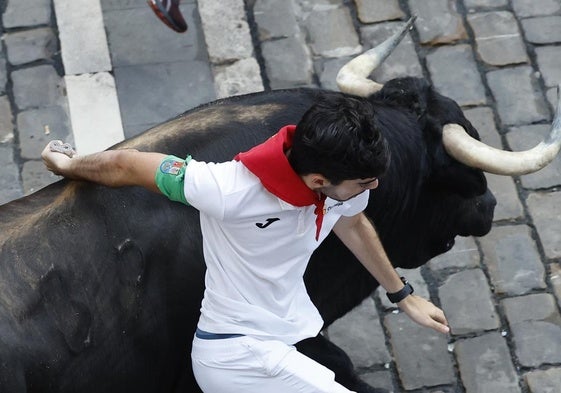 Imagen del encierro de este jueves.