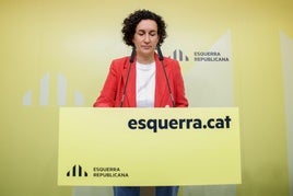 La Secretaria General de ERC en funciones, Marta Rovira, ofrece una rueda de prensa, después de la primera reunión de la Ejecutiva permanente de ERC