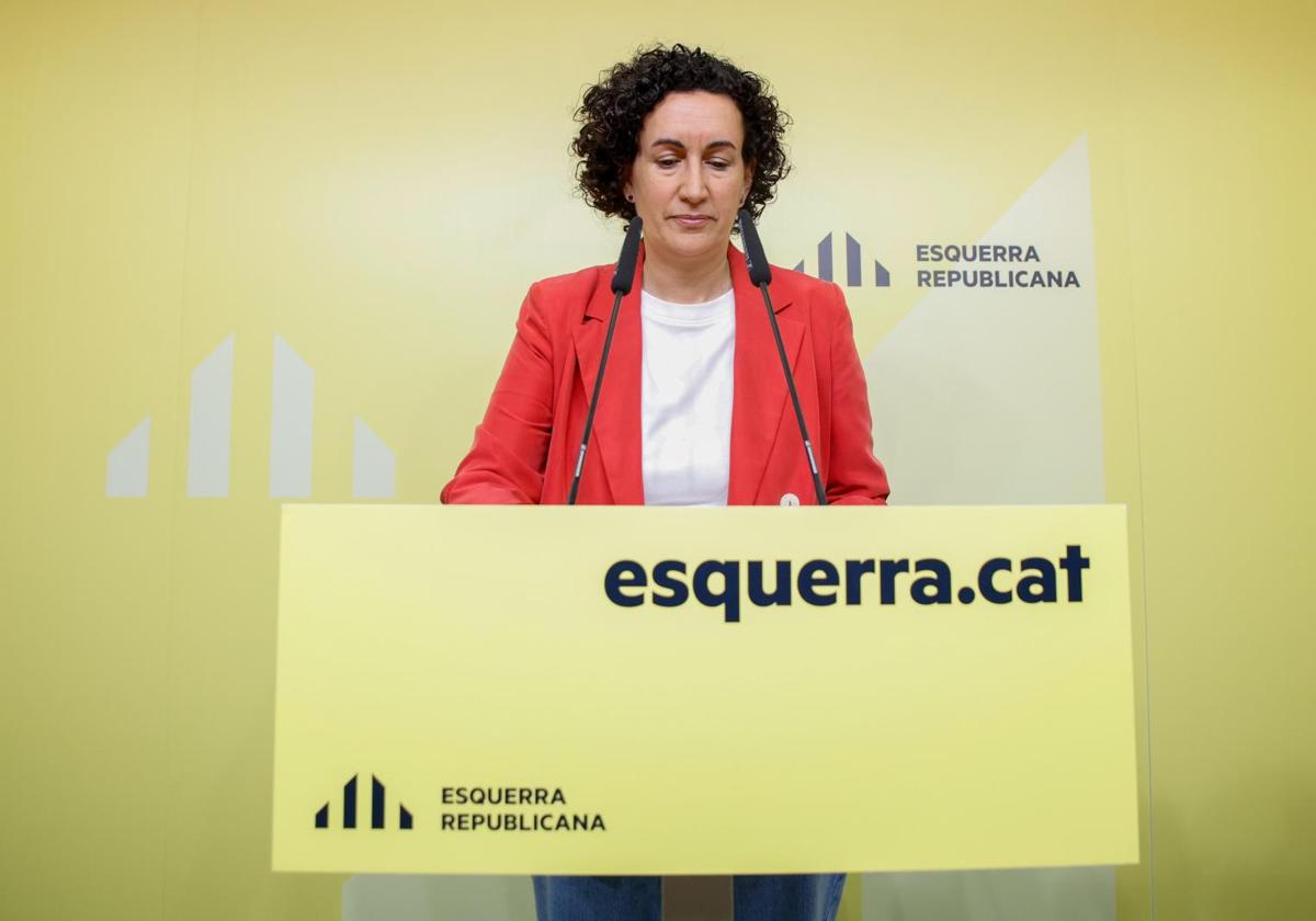 La Secretaria General de ERC en funciones, Marta Rovira, ofrece una rueda de prensa, después de la primera reunión de la Ejecutiva permanente de ERC