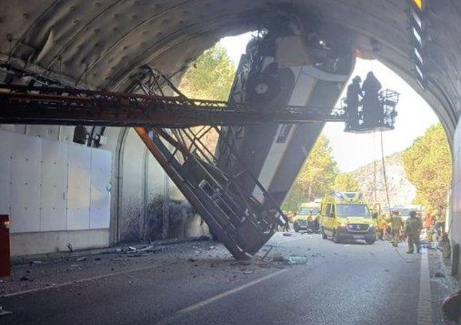 Imagen del accidente desde el interior del túnel