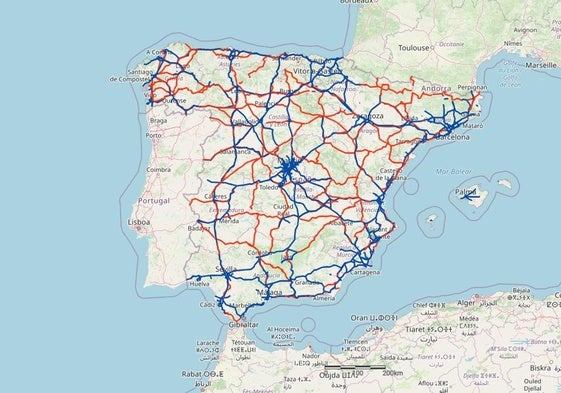 Mapa de las carreteras más atascadas