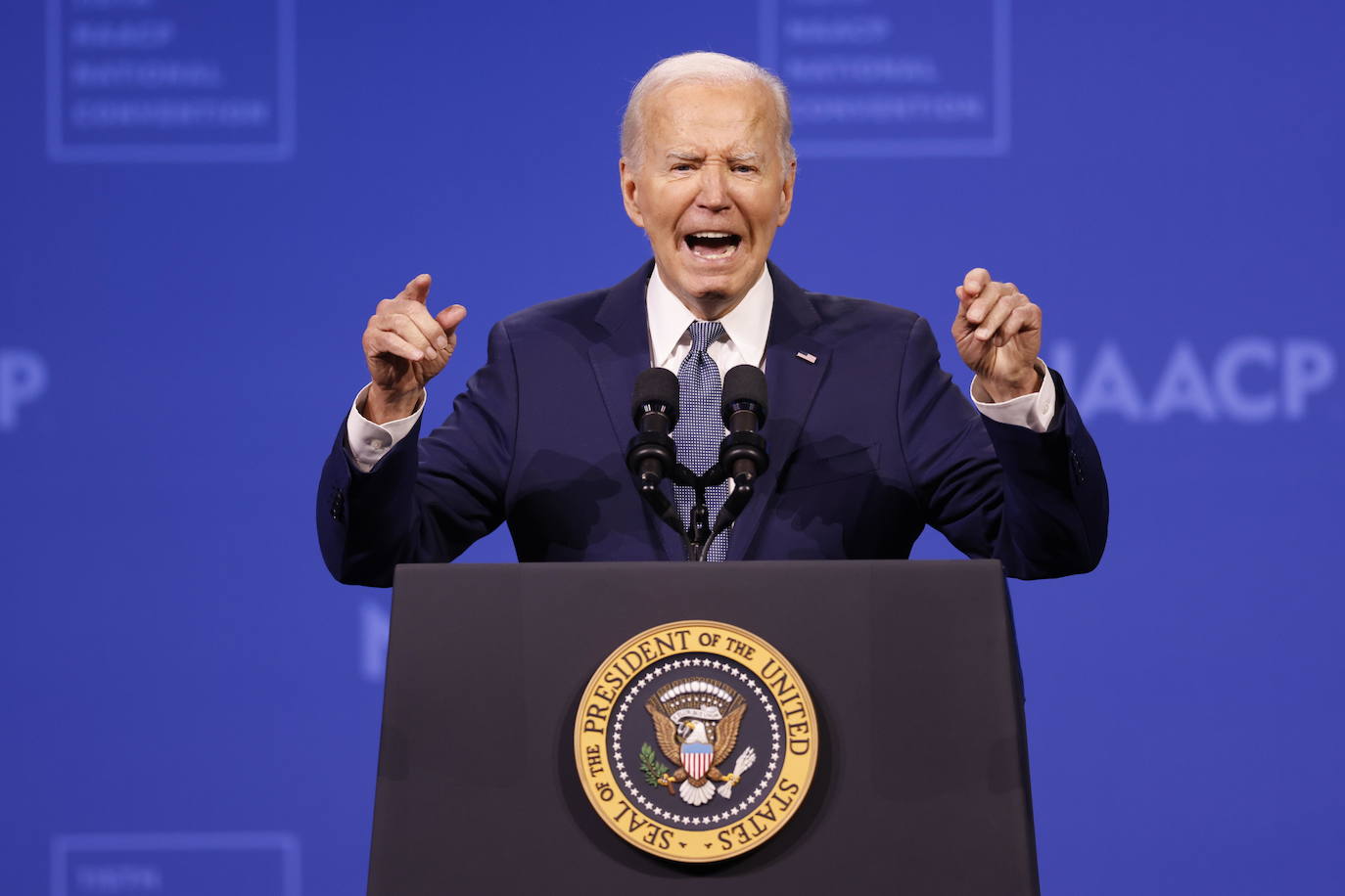 El presidente estadounidense, Joe Biden, en uno de sus discursos.