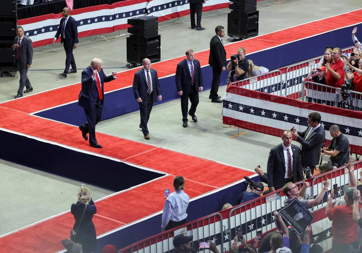 Trump dio el sábado en Grand Rapids (Michigan) su primer mitin tras la convención republicana en la que fue ratificado como candidato.