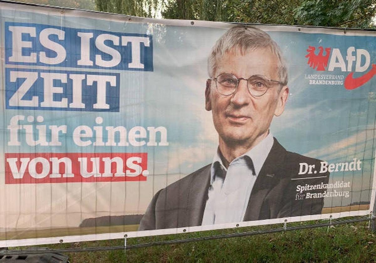 El candidato de AfD, Hans-Christoph Berndt, es el favorito para ganar este domingo en Brandeburgo.