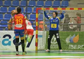 Mercedes Castellanos, durante un partido con las Guerreras.