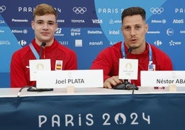 Joel Plata y Néstor Abad en la rueda de prensa de los Juegos Olímpicos de Paris 2024