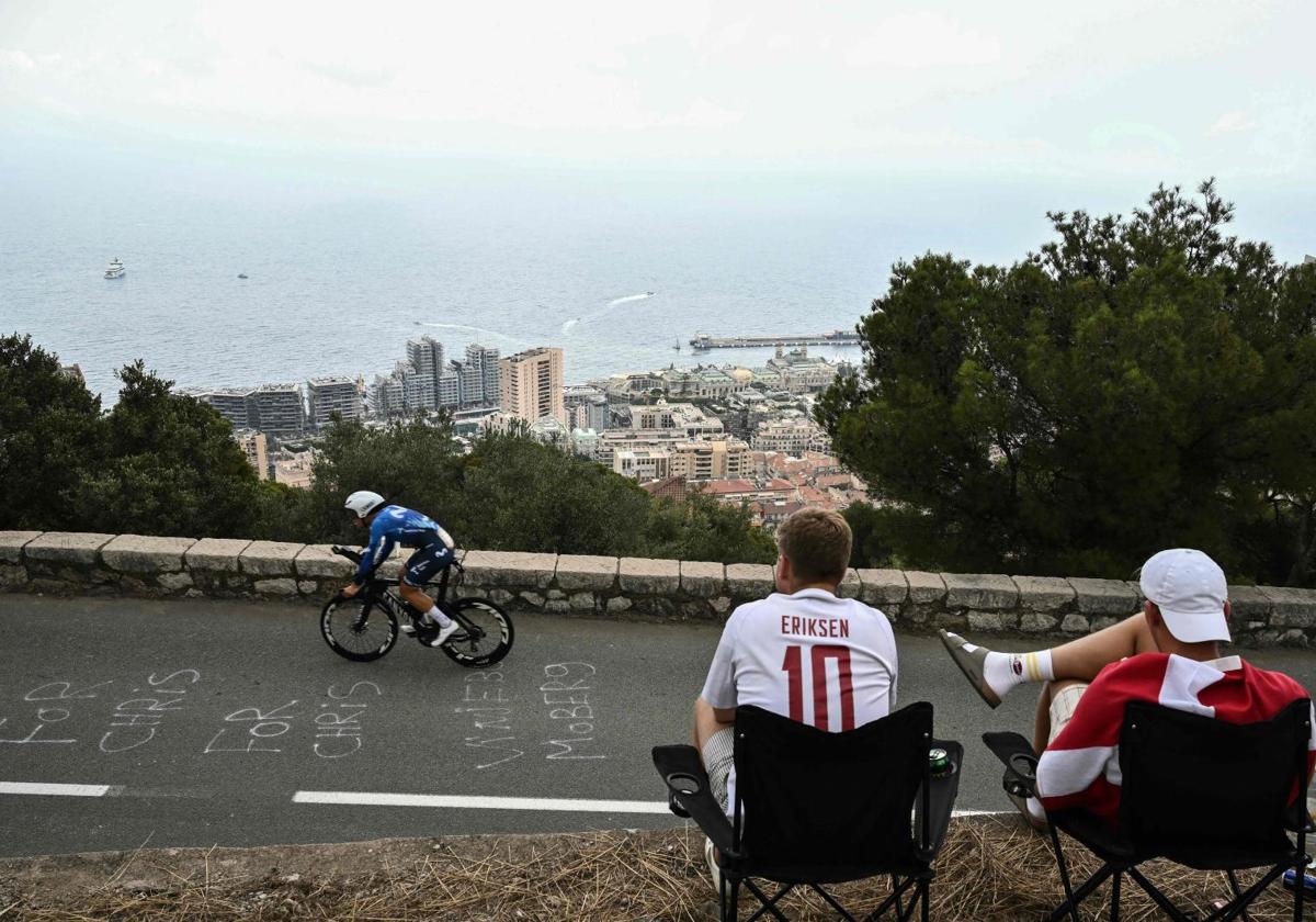 Oier Lazkano en la última cotrarreloj del Tour del Francia