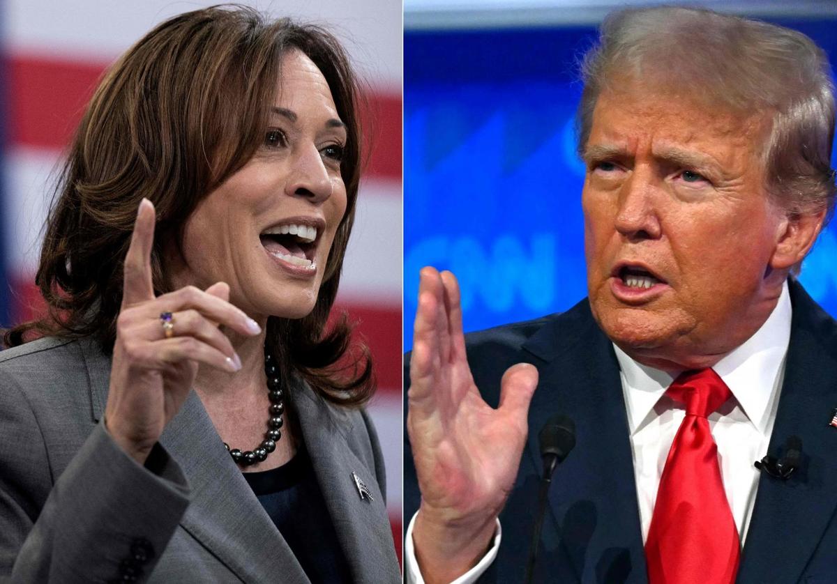 Donald Trump y Kamala Harris, en una combinación de imágenes.