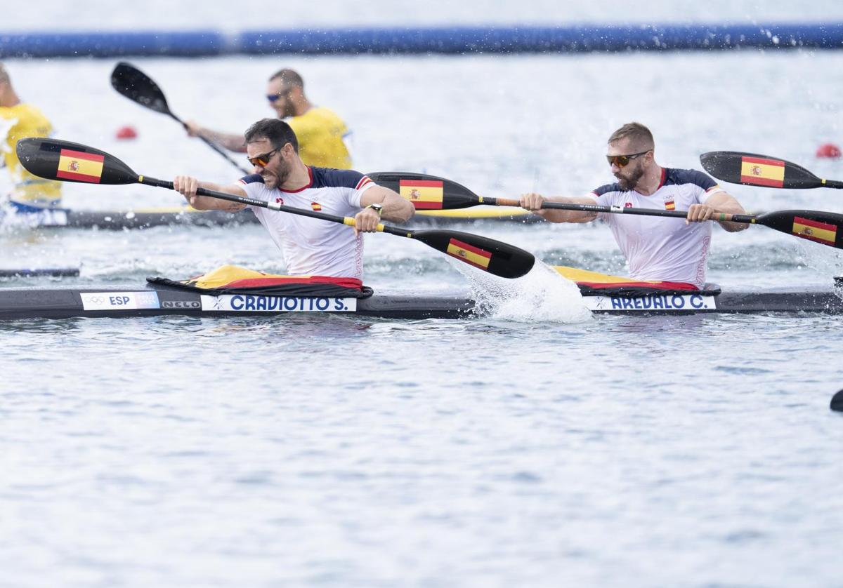 El K4 500 de Saúl Craviotto, Carlos Arévalo, Marcus Cooper y Rodrigo Germade que ha logrado la medalla de bronce