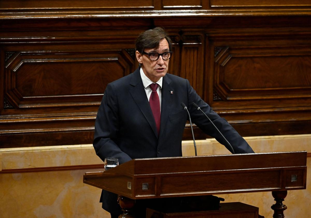 Salvador Illa, durante su discurso de investidura.