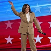 Kamala Harris, en la Convención Nacional Demócrata en Chicago.