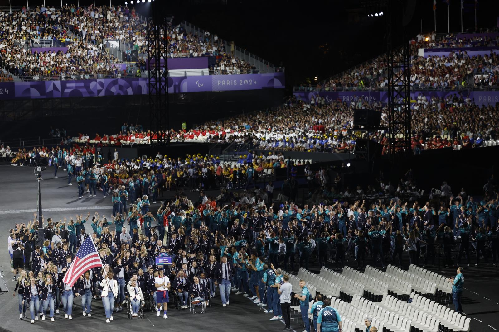 La delegación de Estados Unidos, durante la ceremonia inaugural.