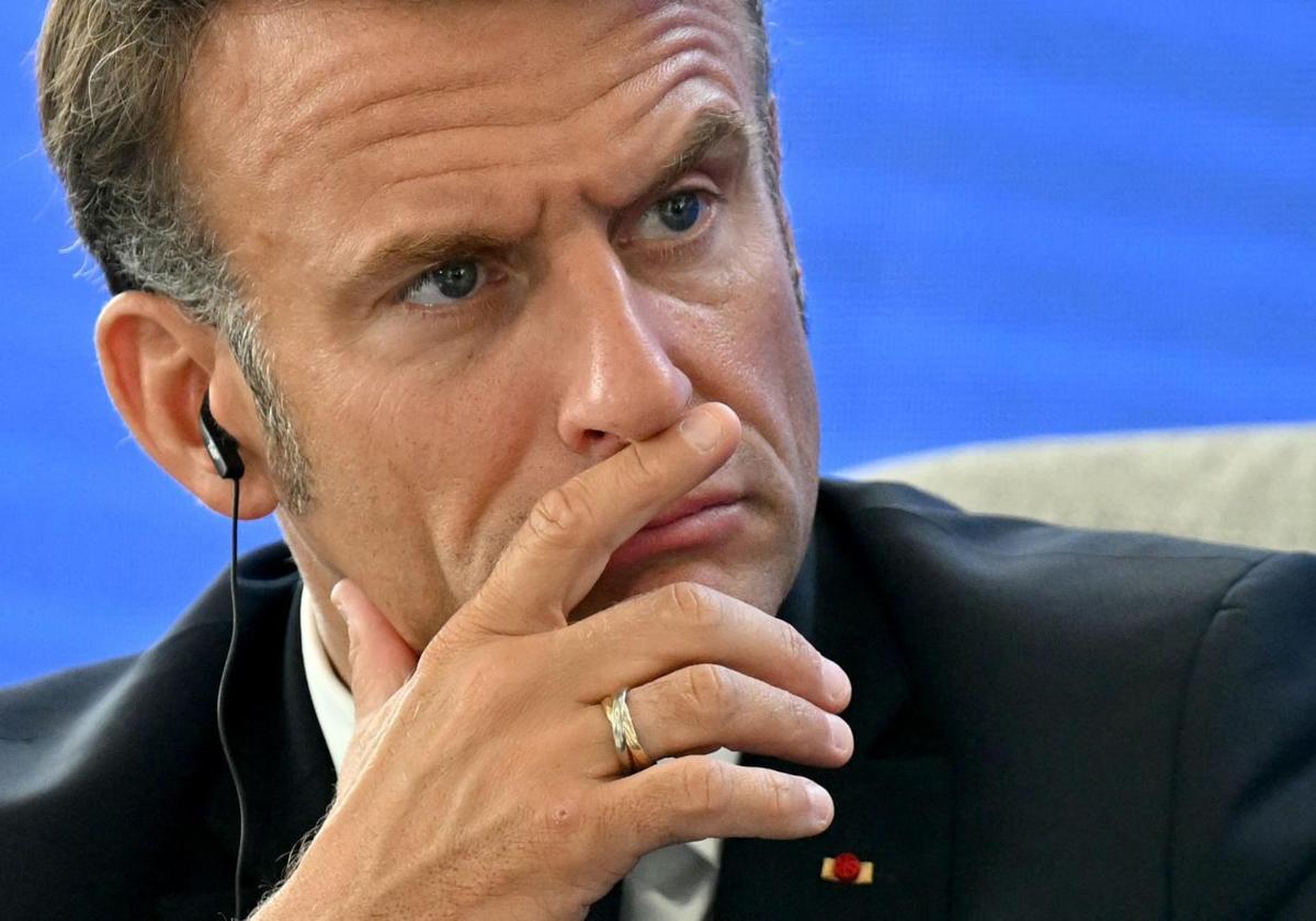 El presidente francés, Emmanuel Macron, durante una rueda de prensa.