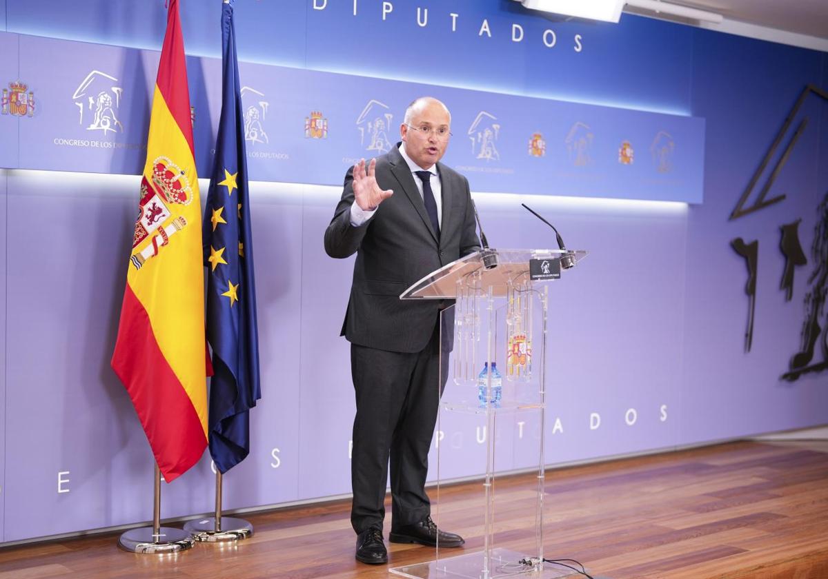 Miguel Tellado, portavoz del PP, en el Congreso