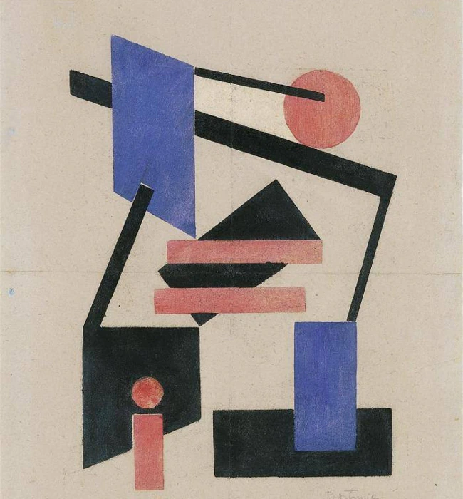 Sándor Bortnyik. 'Composición II, Rosa y Azul', hacia 1921.