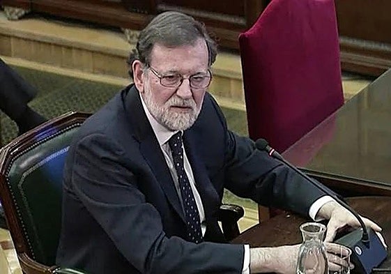 El expresidente del Gobierno, Mariano Rajoy, durante una declaración como testigo en el caso del 'procés'.