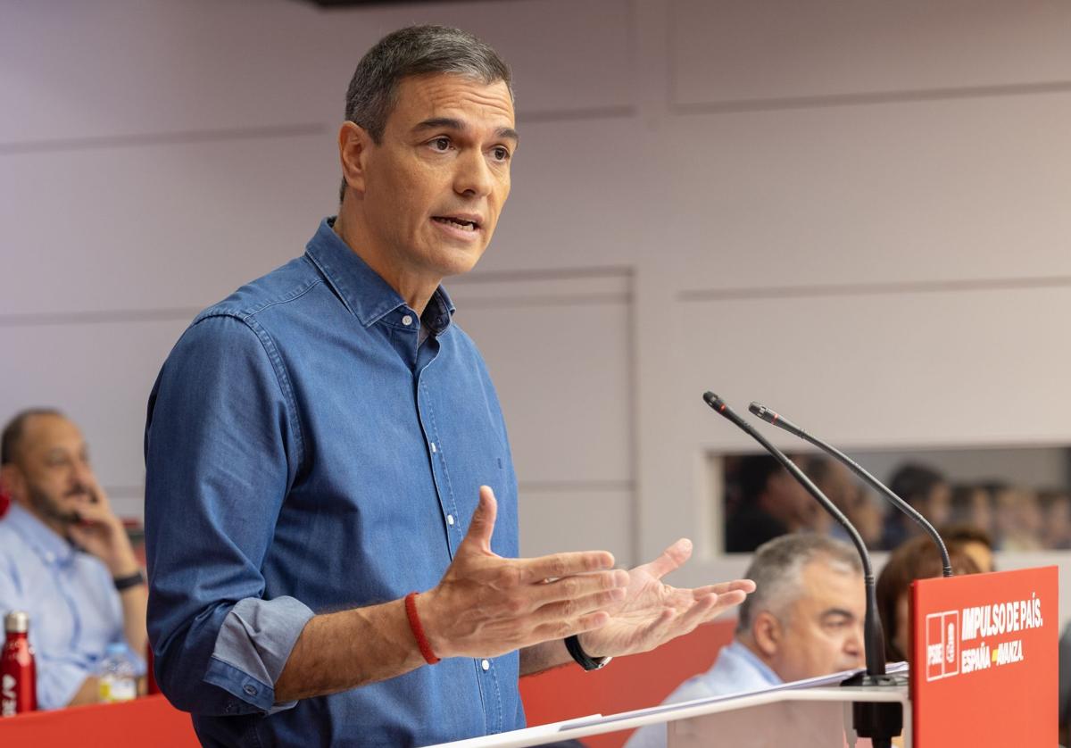 El líder socialista y presidente del Gobierno, Pedro Sánchez, durante el Comité Federal del PSOE este sábado.