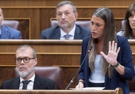 La portavoz de Junts, Miriam Nogueras, interviene en la sesiónd e control al Gobierno de este miércoles.