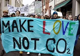 Manifestación contra el cambio climático en Basilea.