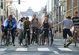 Ciclistas urbanos en Bruselas.