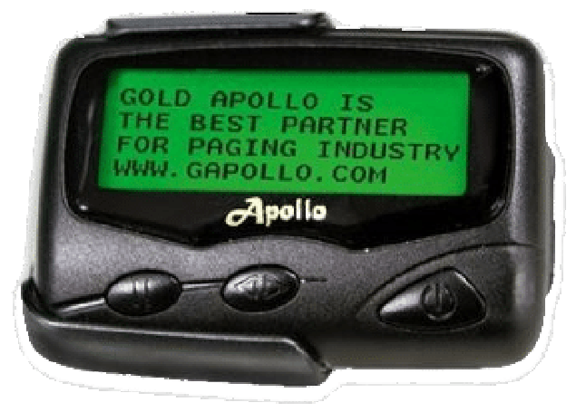 Vista del buscapersonas AP924 de la marca Gold Apollo.