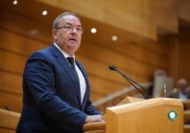 El senador del PP, José Antonio Monago, durante el debate en el Senado.