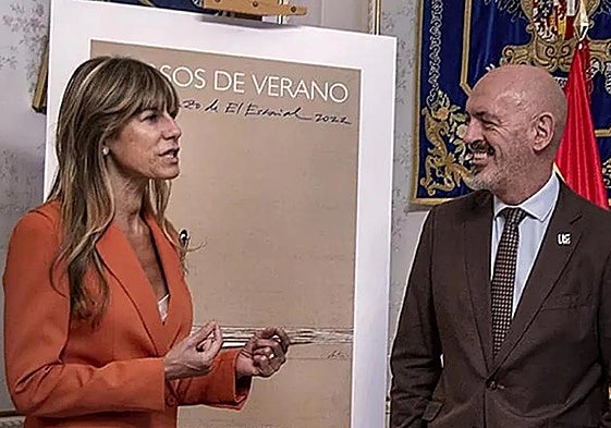Begoña Gómez y Joaquín Goyache, rector de la Complutense