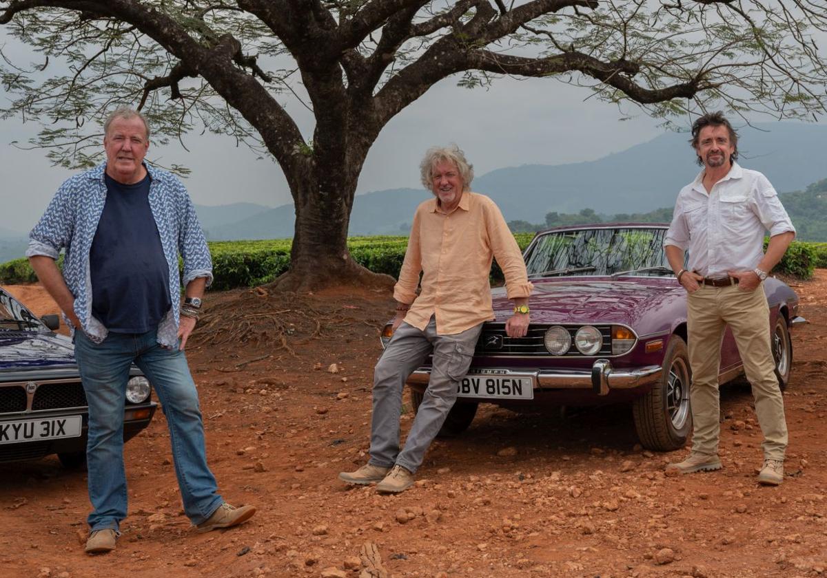 Jeremy Clarkson, James May y Richard Hammond, presentadores de 'The Grand Tour'.